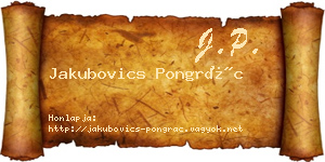 Jakubovics Pongrác névjegykártya